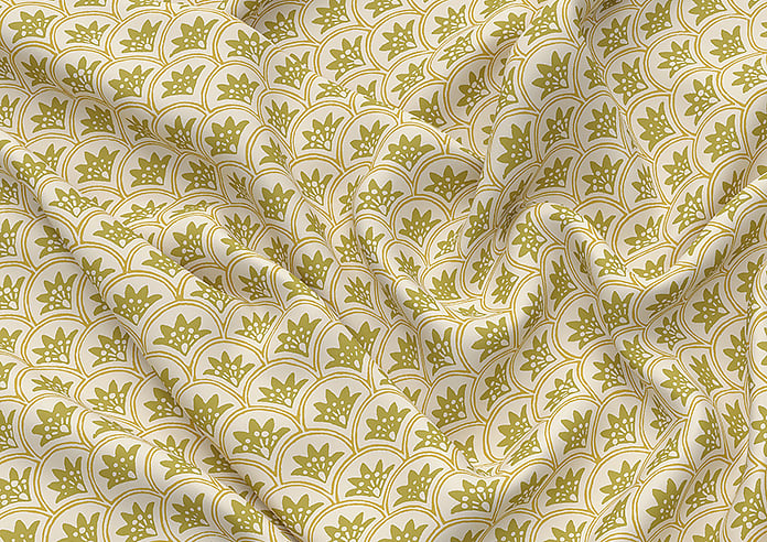 Land & Shore Dawn, Ochre - Twist&Fit Roman Blind - Image 4
